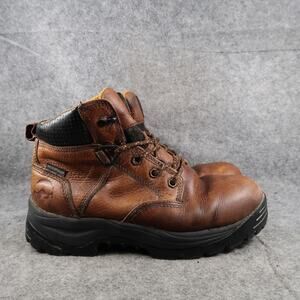Maelstrom Shoes Mens 8 Leather Boots 6" Lace Up Wide Fit Brown Utility Sport